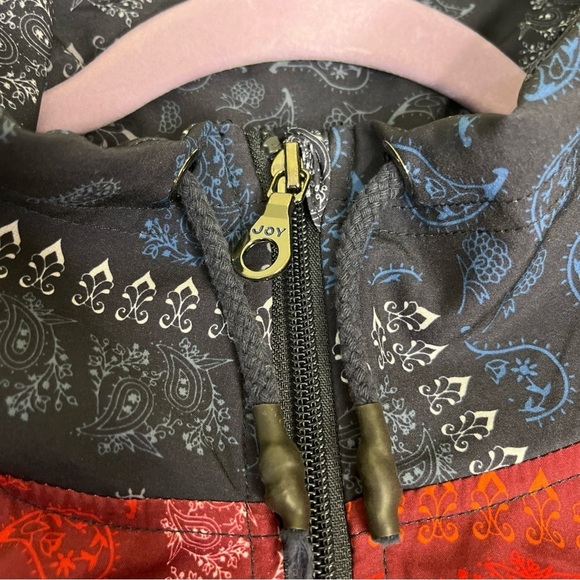 Joy Lab Red and Blue Paisley Lightweight Windbreaker jacket Size Extra large - Picture 5 of 12